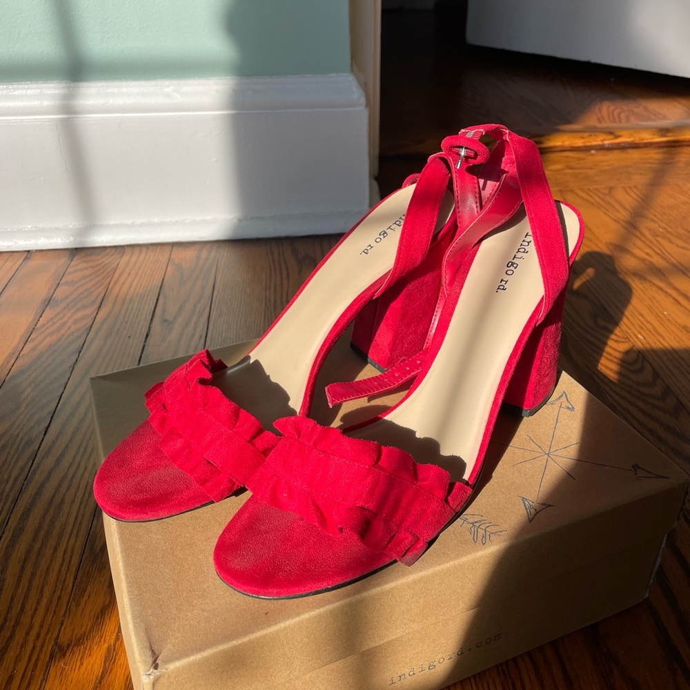 Red Sexy Block Heels